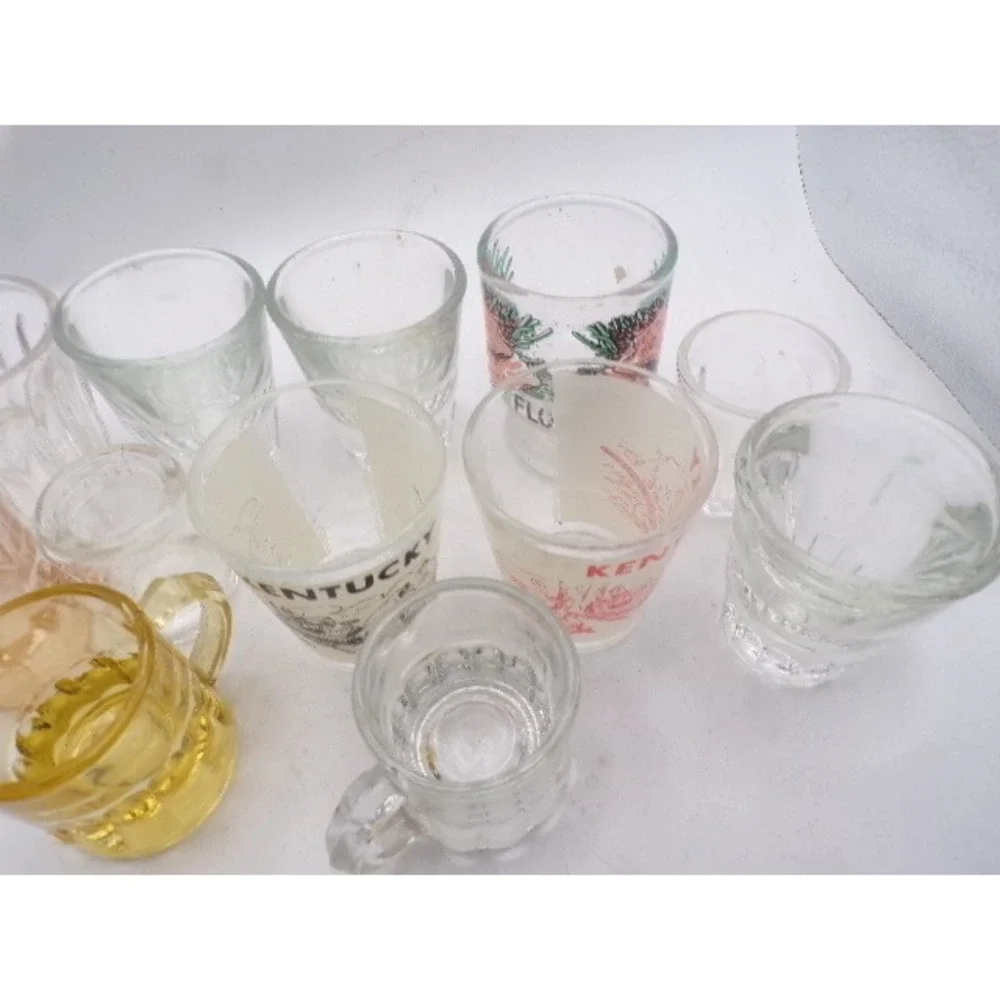 Vintage Shot Glass Collection Lot of 12 Kentucky Florida Souvenir Mini Beer Mugs